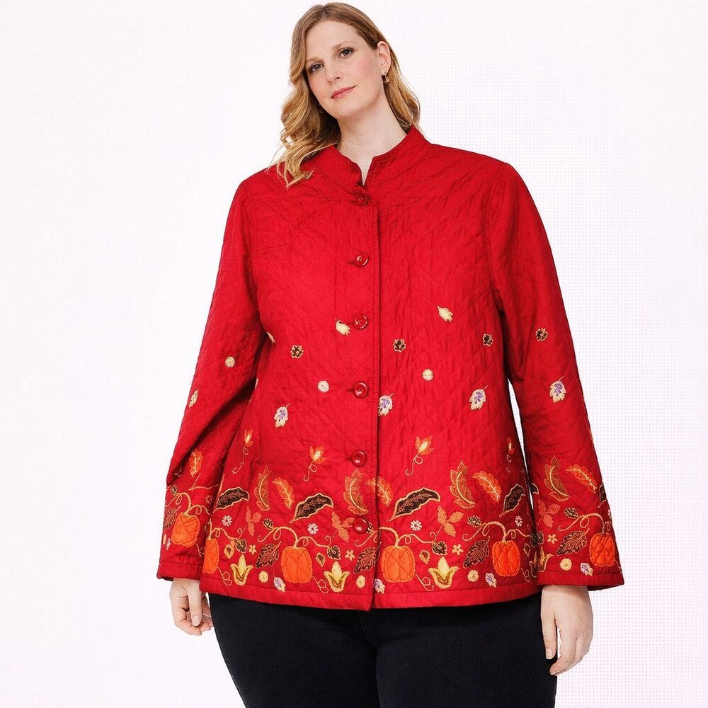 Breckenridge Women  jacket  100% cotton orange color Size: S